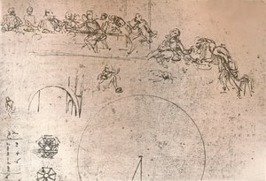 Förberedande skiss för målningen av `Nattvarden`, c1494-c1499 1883 av Leonardo da Vinci