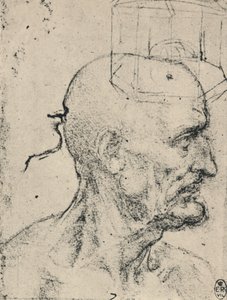 Profil till höger om en skallig man, c1480 1945 av Leonardo da Vinci