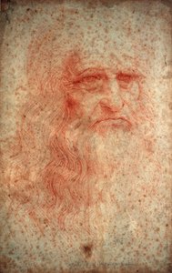 Självporträtt av Leonardo da Vinci, italiensk målare, skulptör, ingenjör och arkitekt, c1513 av Leonardo da Vinci
