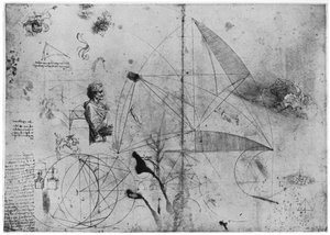 Studieblad, sent 1400-tal eller tidigt 1500-tal 1954. av Leonardo da Vinci