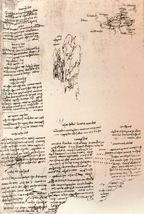 Skiss av en topp i Armenien och en skisskarta över Armenien, c1472-c1519 1883 av Leonardo da Vinci