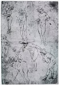 Studier för The Adoration of the Magi, 1400-talet, 1954 av Leonardo da Vinci