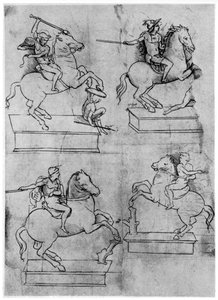 Studier för Sforza-monumentet, c1488-1493 1954. av Leonardo da Vinci
