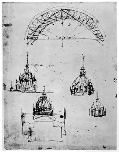 Studier för den centrala kupolen i Milanos katedral, sent 1400-tal 1954. av Leonardo da Vinci