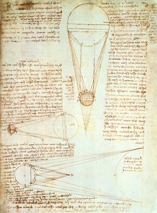 Studier av månens belysning, fol. 1r från Codex Leicester, c.1506-08 av Leonardo da Vinci