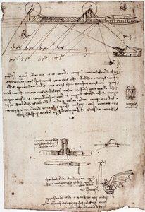 Studie för en marin muddring av Leonard de Vinci (Leonardo da Vinci) (1452 - 1519). Rita med penna och bläck. av Leonardo da Vinci