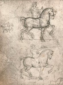 Studie för Sforza-monumentet, c1482-c1499 1883 av Leonardo da Vinci