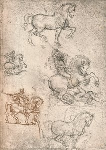 Studie för Sforza-monumentet, c1482-c1499 1883 av Leonardo da Vinci