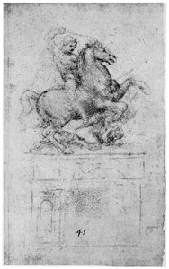 Studie för Trivulzio-monumentet, c1508 1954 av Leonardo da Vinci