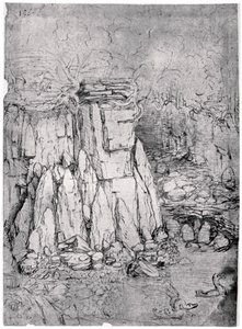 Studie av en stenig grotta med ankor, 1482-1485 1954 av Leonardo da Vinci