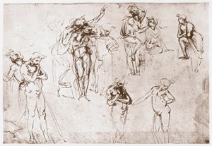 Konungarnas tillbedjan, c1481 av Leonardo da Vinci