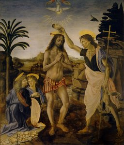 Kristi dop, ca 1470-1475 av Leonardo da Vinci