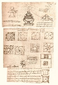 Tre arkitektoniska ritningar, c1472-c1519 1883 av Leonardo da Vinci