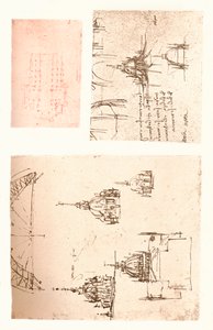 Tre teckningar av Milanos katedral, c1472-c1519 1883 av Leonardo da Vinci