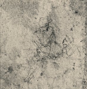 Två figurer i samtal, c1480 1945 av Leonardo da Vinci