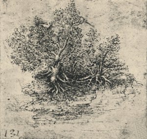 Två träd på stranden av en bäck, c1480 1945 av Leonardo da Vinci