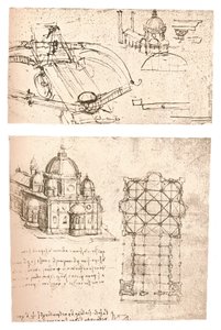 Två ritningar av kyrkor, c1472-c1519 1883 av Leonardo da Vinci