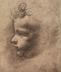 Huvudet av en liten pojke; teckning av Leonardo da Vinci. Louvren, Paris av Leonardo da school of Vinci