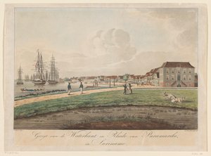 Utsikt över vattnet i Paramaribo Utsikt över Waterkant och Rhede i Paramaribo i Surinam (titel på objekt)