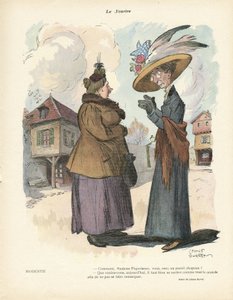 Illustration av Leonce Burret (1865-1915) i Le Smile, nr. 19, 08/05/13 - Mode, hatt av Leonce Burret