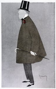 Komiskt porträtt av Jacques Doucet i "" Fantasio""". av Leonetto Cappiello
