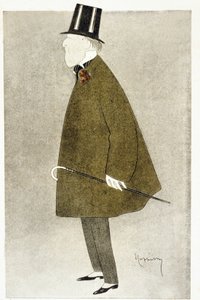 Jacques Doucet (1853¿1929), fransk modedesigner, känd för sina eleganta klänningar, gjorda av tunt genomskinliga material i överlagrade pastellfärger. av Leonetto Cappiello