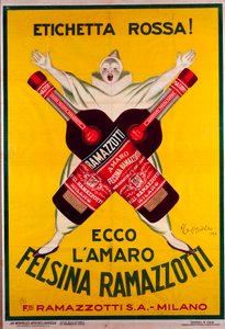 affisch för drinken Amaro (Amer) felsina Ramazzotti av Leonetto Cappiello