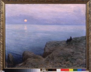 Poeten Alexander Pushkin (1799-1837) på stranden. Verk av Leonid Osipovich Pasternak (1862-1945), pastell på kartong