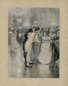 Natasha på sin första boll. Illustration till romanen Krig och fred av Leo Tolstoj, 1893. av Leonid Osipovich Pasternak