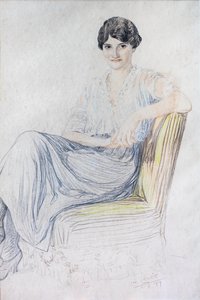 Porträtt av Lise Bonnefon av Leopold (1872-1947) Lelee