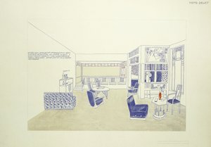 A Design for a Room, c.1901 (litho i färg) av Leopold (after) Bauer
