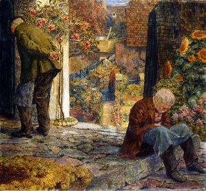 The Poor House i Melk (olja, tempera och penna ombord)