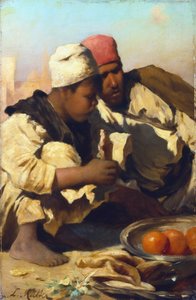 "Araber som sitter på en marknad i Kairo", c1854-1892