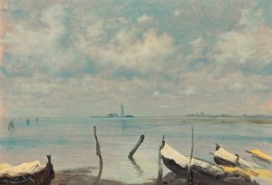 Utsikt över Venedig från Mestre (lagunlandskap)