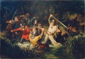 Rudolf av Habsburg i livsfara, 1872. av Leopold Edler von Löffler Radymno