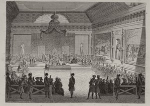 Assembly of the Notables, 1787, indgraveret af Antoine Auguste Ernest Hebert (1817-1908) swed