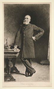 Porträtt av Pierre Puvis de Chavannes av Leopold Flameng