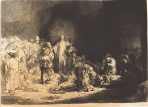 Christ Preaching (The Hundred Guilder Print) av Leopold Flameng after Rembrandt van Rijn