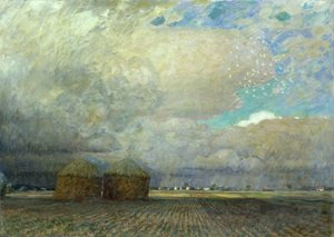 Landskap med hyddor, 1900
