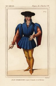 Jean VIII av Harcourt, fransk riddare, greve av Aumale och Mortain av Leopold Massard