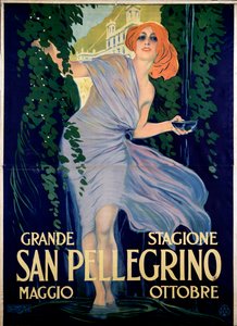 Reklamaffisch för kurorten San Pellegrino, Italien