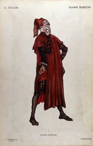 Kostym för Gianni Schicchis karaktär från operan "Il trittico" (Triptyken) av Giacomo Puccini (1858-1924) - 1919 av Leopoldo Metlicovitz