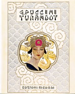 Omslag till partituren för operan Turandot c. 1926 (gravyr) av Leopoldo Metlicovitz