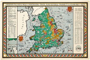 En karta över England och Wales
