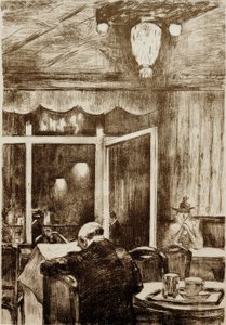 Kväll på Café Bauer av Lesser Ury
