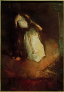 Kvinna vid kaminen (Drömmer vid kaminen) av Lesser Ury