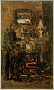 Kvinna vid köksspisen av Lesser Ury