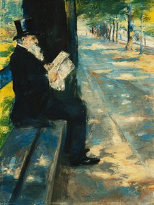 herrar i parken; Gentleman in the Tiergarten, c.1900 av Lesser Ury