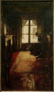 Parisisk interiör (kvinna som läser vid fönstret) av Lesser Ury