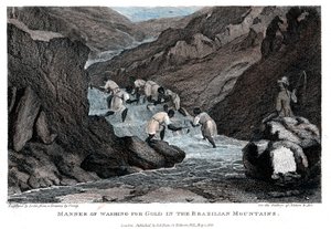 Sätt att tvätta för guld i de brasilianska bergen, 1814 av Lester